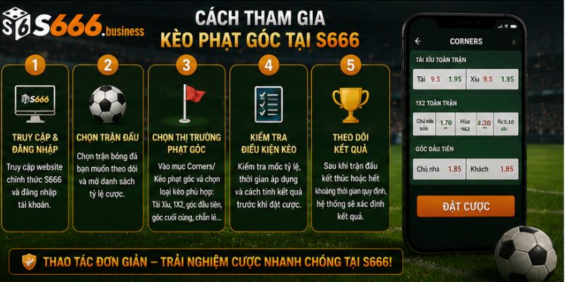 Cách tham gia kèo phạt góc tại S666