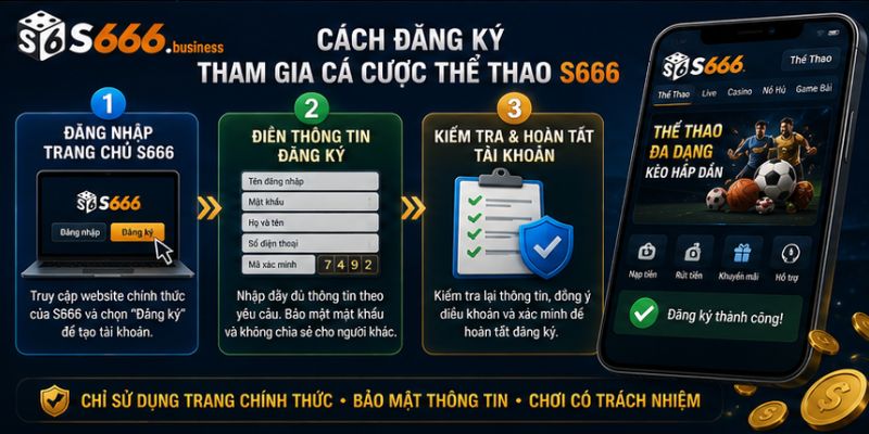 Cách đăng ký tham gia cá cược thể thao S666