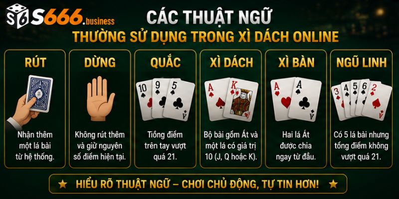 Các thuật ngữ thường sử dụng trong Xì Dách Online